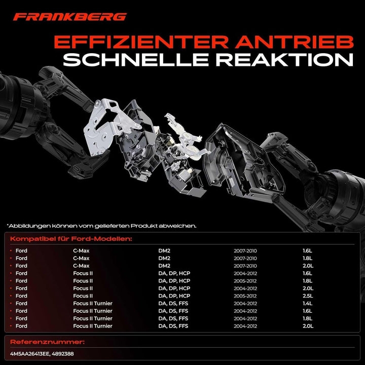 Frankberg Türschloss Stellmotor Hinten Links 10-Polig Kompatibel mit Focus II DA DP HCP Schrägheck 2