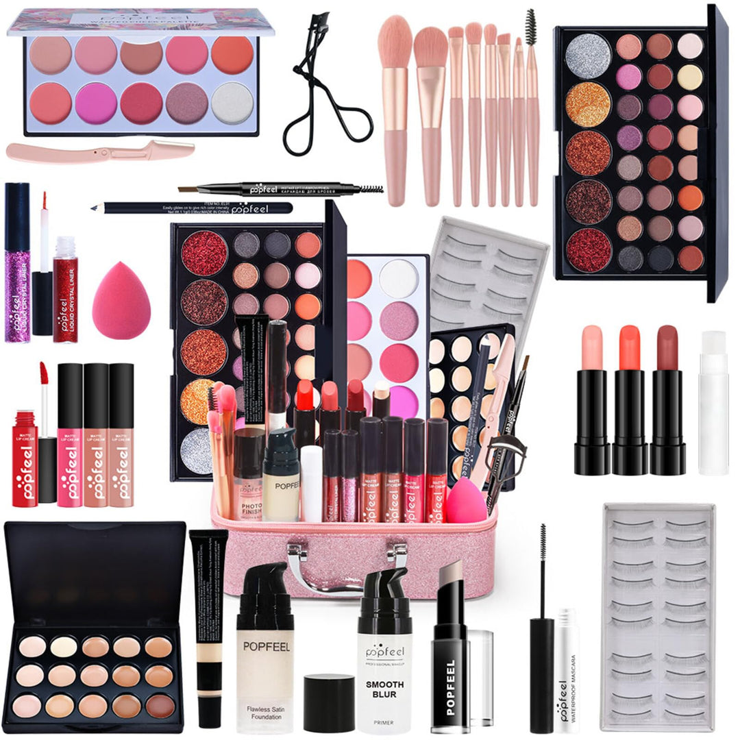 Make-up-Set All-in-One Make-up-Geschenkset Kosmetik-Palette Starter Kit, Make-up Sets mit Schminktas
