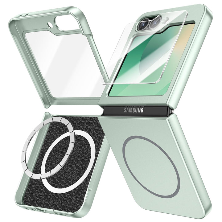 Doeshine für Samsung Galaxy Z Flip 7 FE/Z Flip 6 Hülle Mag Safe, Displayschutzfolie, Ultra Dünn, Lig