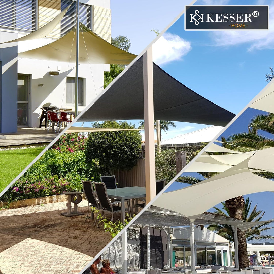 KESSER® Sonnensegel Sonnenschutz Windschutz | wasserabweisend &amp; windabweisend | 5-Fach quer vernäht