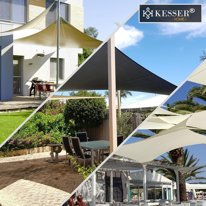 KESSER® Sonnensegel Sonnenschutz Windschutz | wasserabweisend &amp; windabweisend | 5-Fach quer vernäht