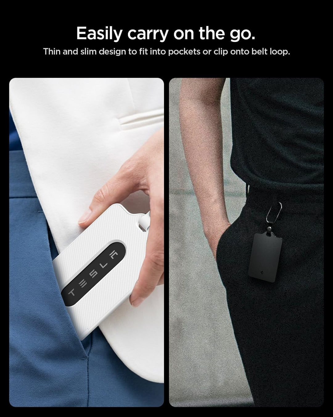 Spigen Schlüsselkartenhalter für Tesla Model Y (~2026 Juniper) Model 3 (~Highland 2026), Model S / X