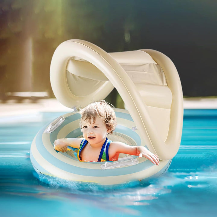 Baby Floaty Chair, Float Ring, Sunshade Canopy Protection, Adjustable Safety Support, Swimming Train