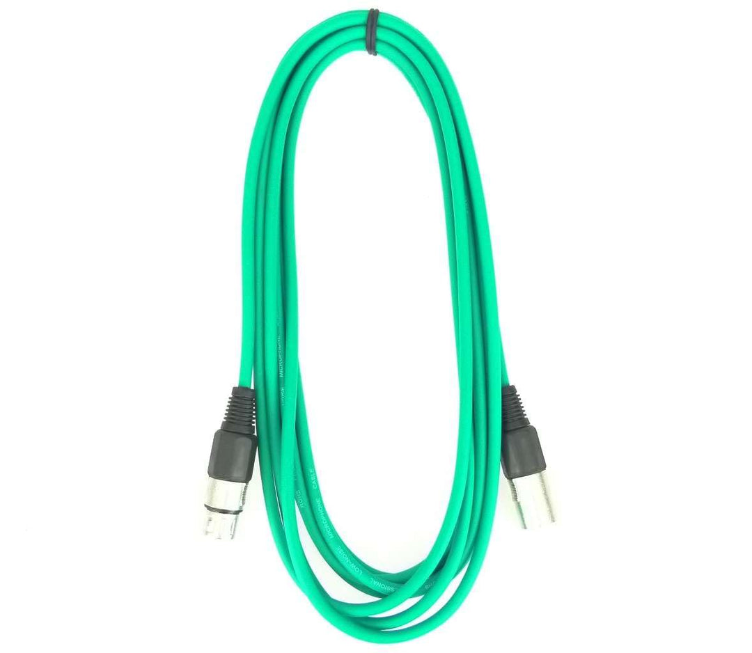 Paccs 10 Stück 5 m Mikrofonkabel Grün XLR Stecker male auf XLR Buchse female - Symmetrisch Audio Kab