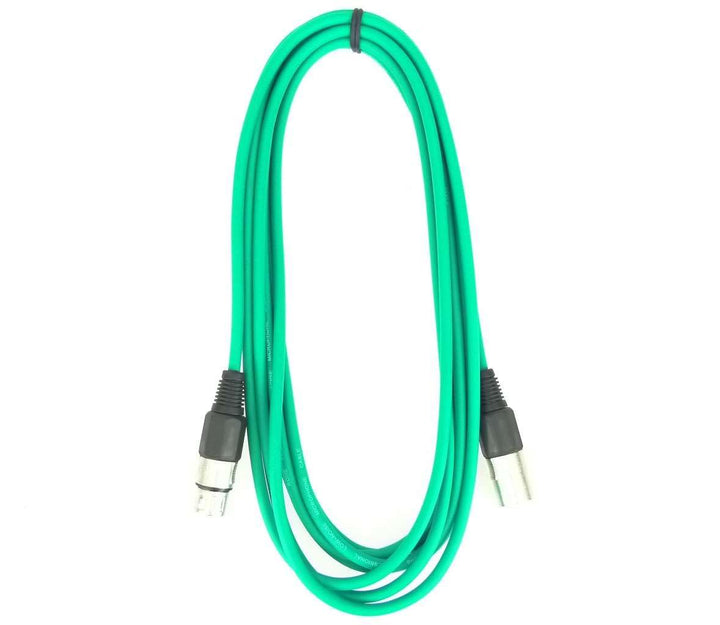 Paccs 10 Stück 5 m Mikrofonkabel Grün XLR Stecker male auf XLR Buchse female - Symmetrisch Audio Kab