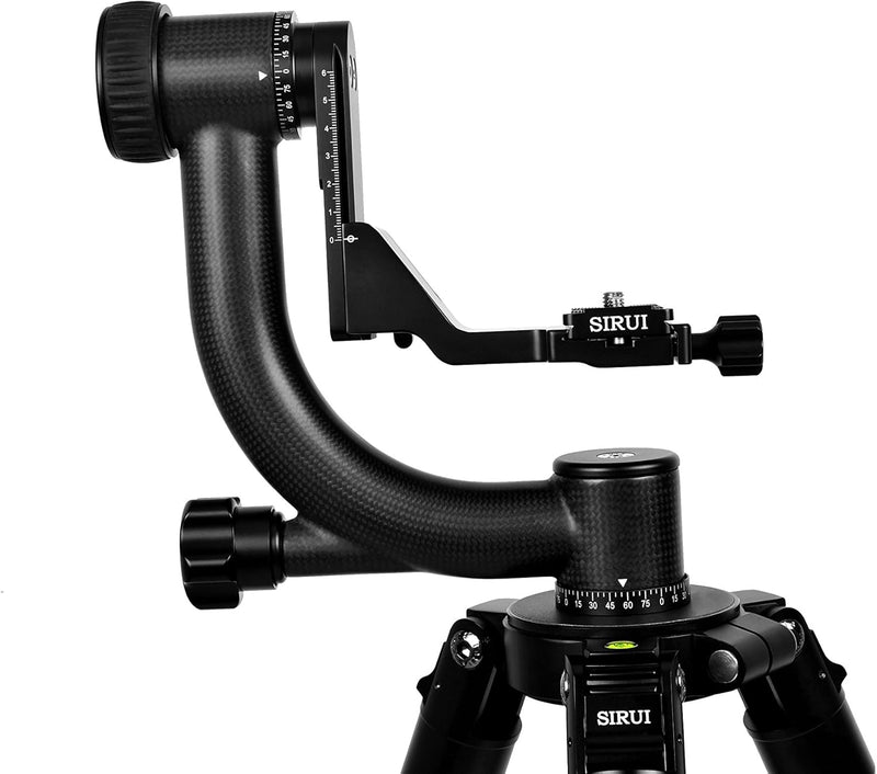 Sirui PH-20 Gimbal Head (Carbon, Höhe: 230mm, Gewicht: 1.3kg, Belastbarkeit: 20kg) mit Tasche und Gu