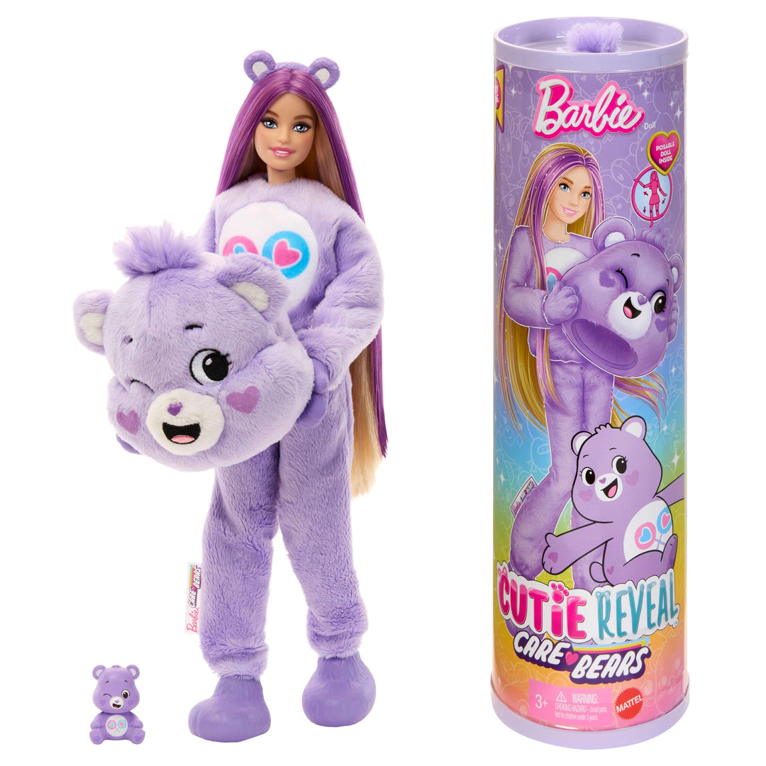 Barbie-Puppe mit Accessoires, Glücksbärchis-Reihe, Modepuppe mit plüschigem Teile-gern-Bärchi-Kostüm