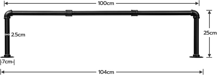 HOOBRO Industrierohr Kleiderstangen 2er Set, 104 cm Garderobenstangen Wandmontage, Abnehmbare Kleide