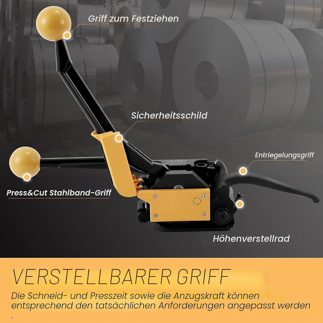 Spolehli Umreifungswerkzeuge aus Stahl Handheld nahtlose Metall Bindungswerkzeug Geeignet eignet sic