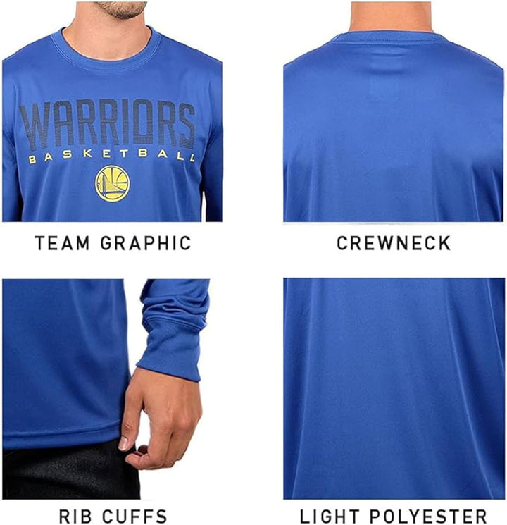 Herren Athletic Quick Dry Long Sleeve Tee NBA Performance Poly Langarm-T-Shirt, Kohlegrau Boston Cel