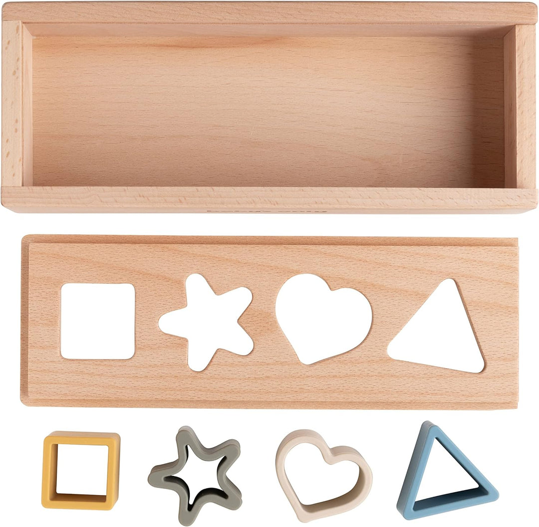 BO Baby's Only - Puzzle-Box Sortierspiel Earth - Motorikspielzeug Baby - Bunte Montessori Holzspielz