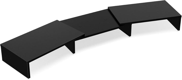 FITUEYES Dual Monitorständer aus Holz, Verstellbare Länge und Schwenkwinkel Bildschirmständer, Monit