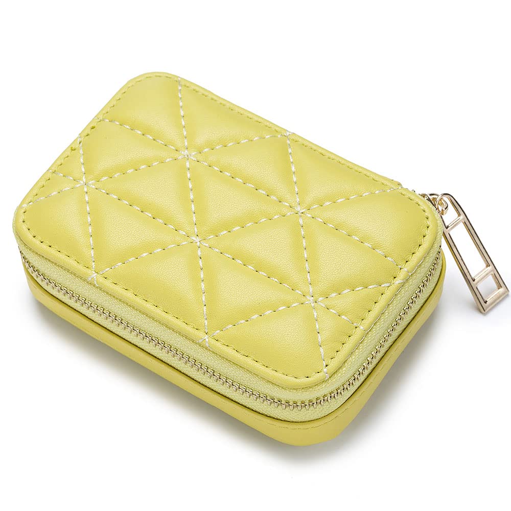 Lippenstift-Etui mit Spiegel, echtes Leder, Reissverschluss, Lippenstift-Halter, Box, kleine Reise-M