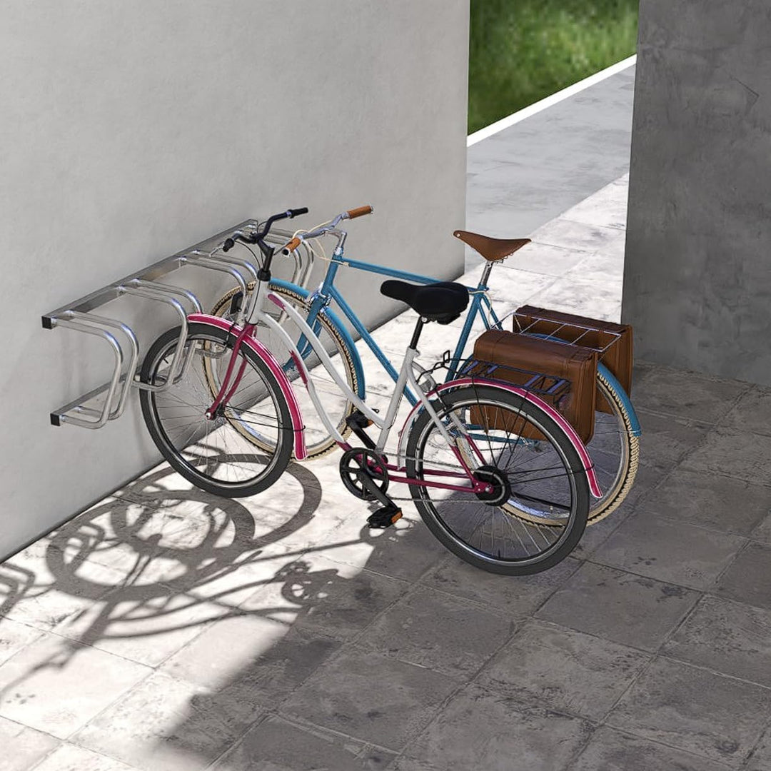 Froadp Fahrradständer Boden für 4 Fahrräder,Mehrfachständer für 30-65mm Reifenbreite, Galvanisierter