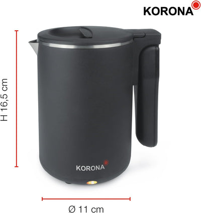 Korona 20250 Reisewasserkocher | 0,6 Liter | Ideal für Reisen, Camping und unterwegs | 800 Watt max.