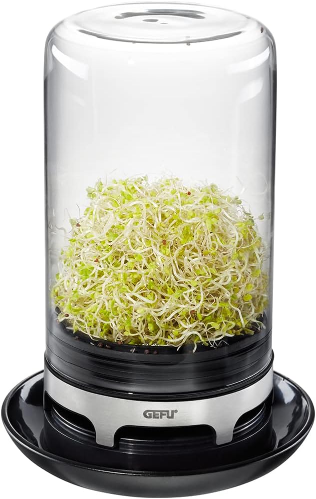 GEFU Sprossenglas BIVITA - Keimglas für Sprossen und Keimlinge - Sprossen Keimgerät aus Glas mit int