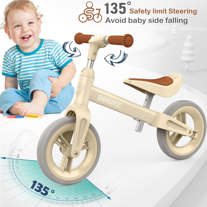 MHCYLION Laufrad ab 1.5-4 Jahre bis zu 25 kg, Lenkrad und Sattel höhenverstellbar, Lenkradschloss, U