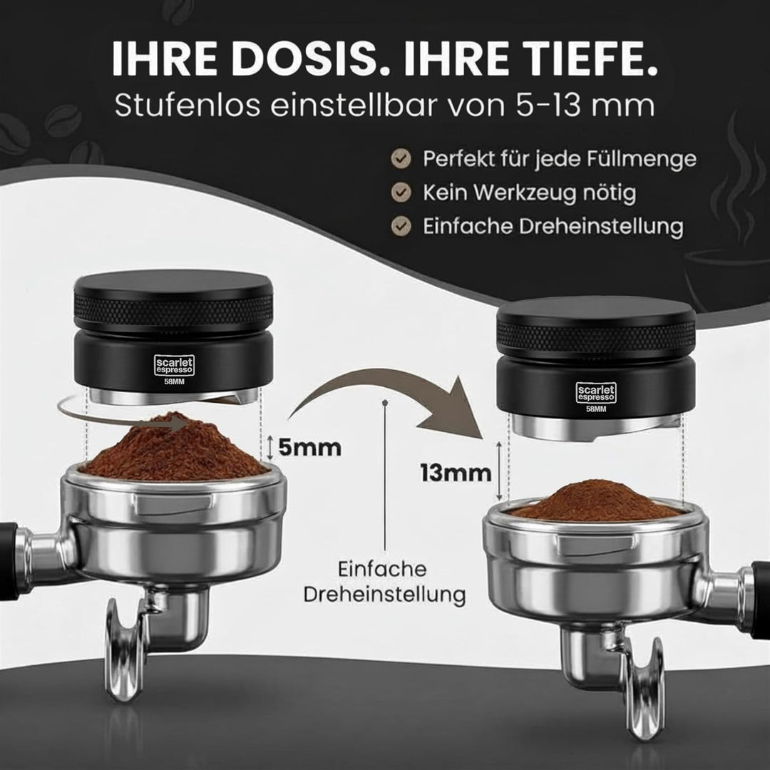 scarlet espresso | Distributor »Grande TRE«, gleichmässige Verteilung von Kaffeepulver im Siebträger
