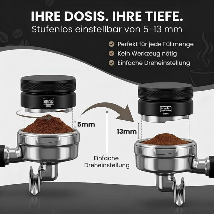 scarlet espresso | Distributor »Grande TRE«, gleichmässige Verteilung von Kaffeepulver im Siebträger