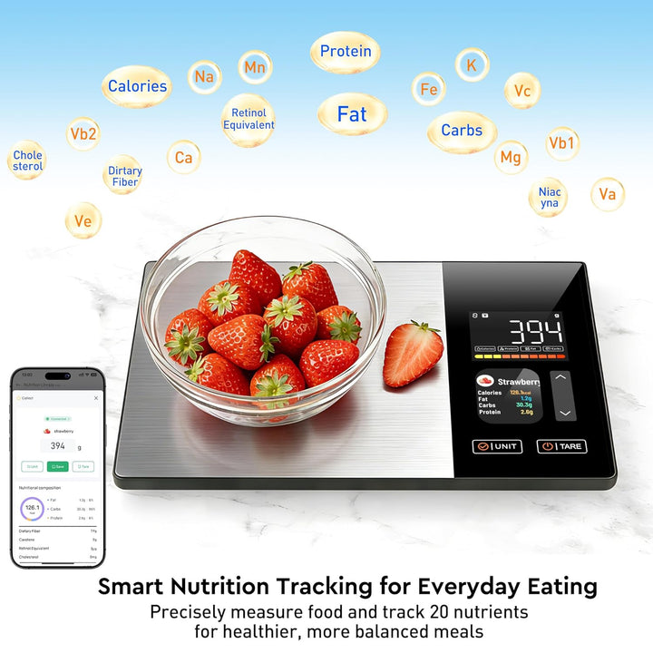 Smart Küchenwaage Kalorienzählung Ernährung Lebensmittelwaage mit kostenloser App & Bluetooth verfol