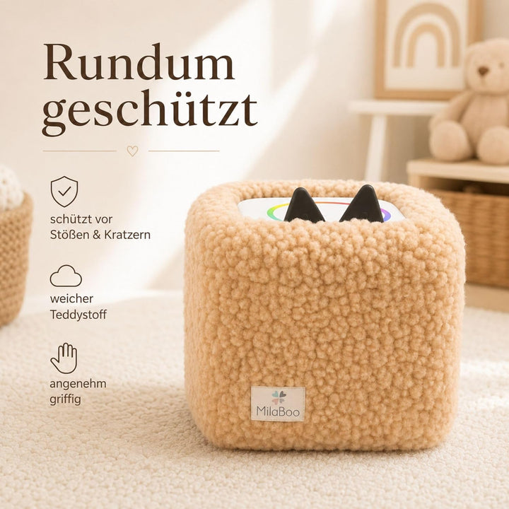 hochwertiger Teddybezug für Toniebox 1 und 2 – Handgefertigt in Deutschland, mit weichem Teddystoff,
