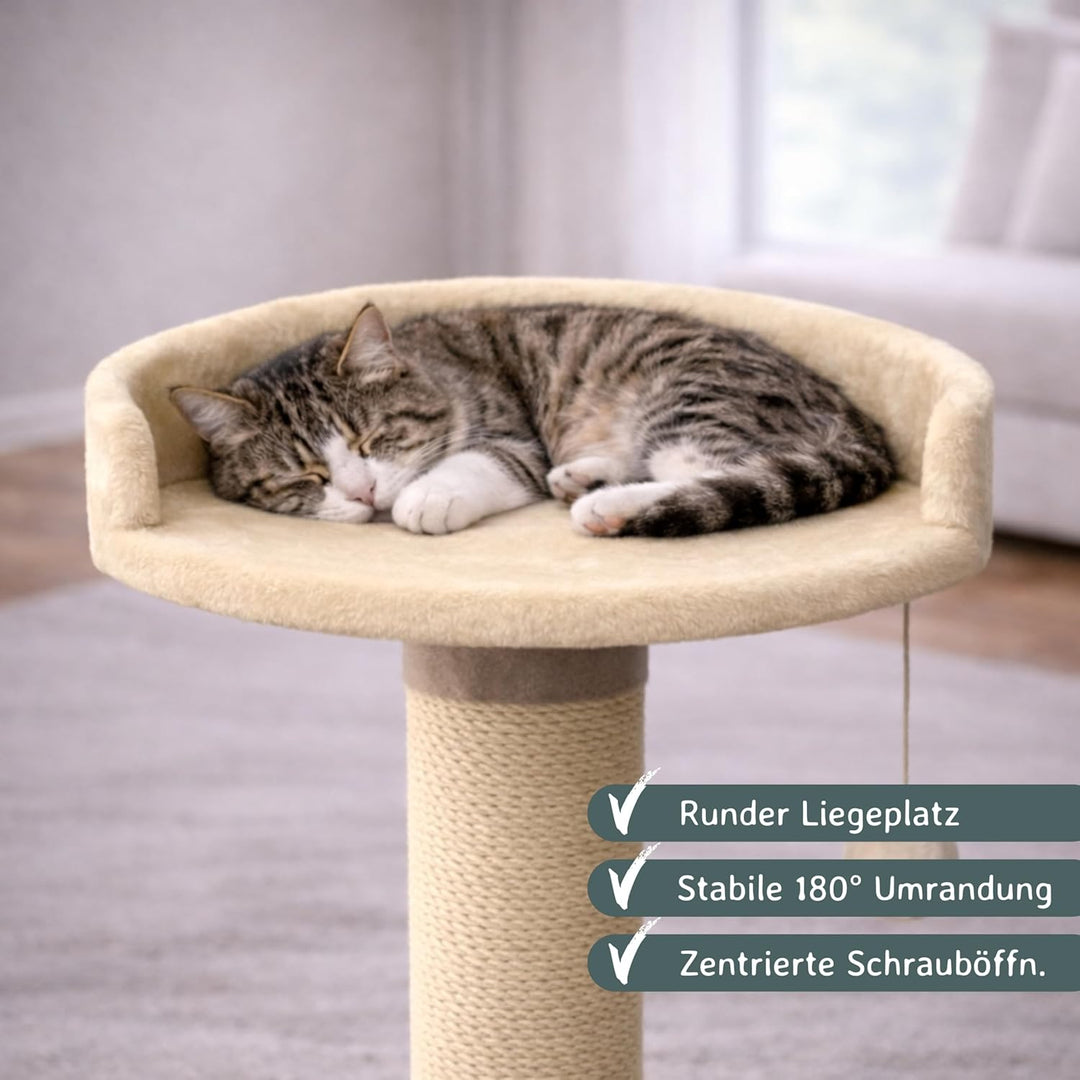 nanook Kratzbaum Liegeplatz Top für kräftige Katzen - Grösse XXL - 46 cm Ø - Beige Mandelbeige, Mand
