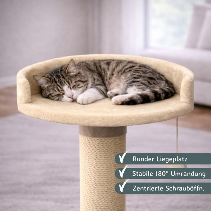 nanook Kratzbaum Liegeplatz Top für kräftige Katzen - Grösse XXL - 46 cm Ø - Beige Mandelbeige, Mand