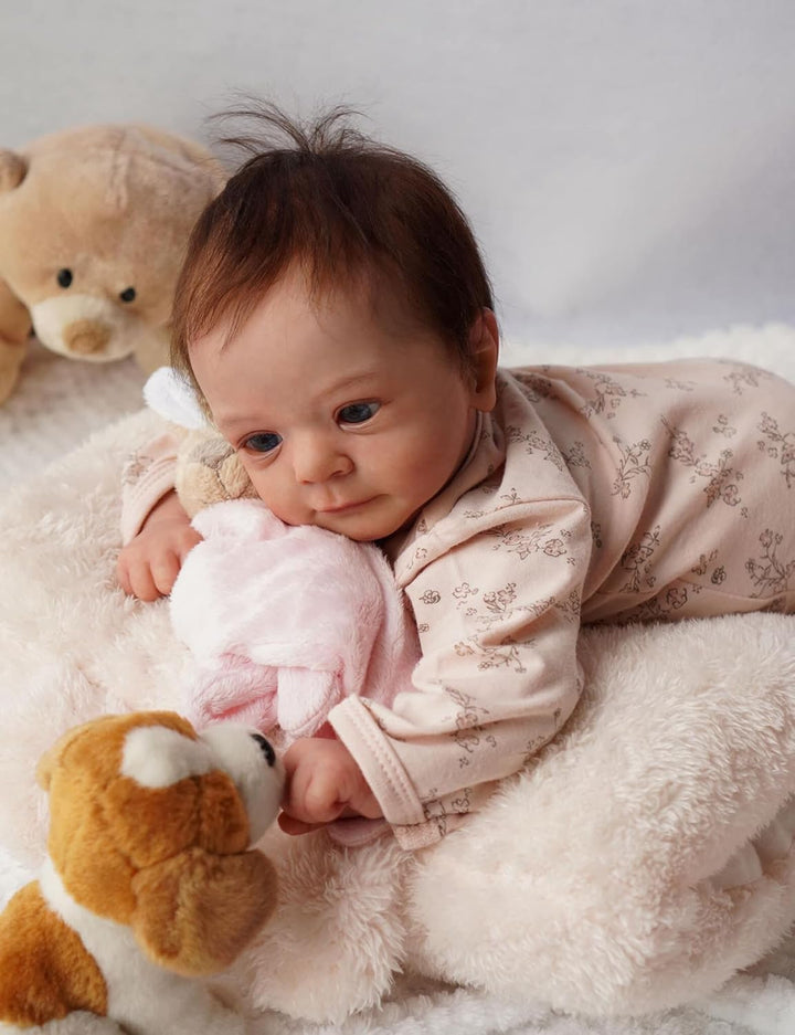 Zero pam Reborn Baby Mädchen- 48 cm Reborn Puppen Lebensecht Blaue Augen Babypuppe Wie Echtes Siliko