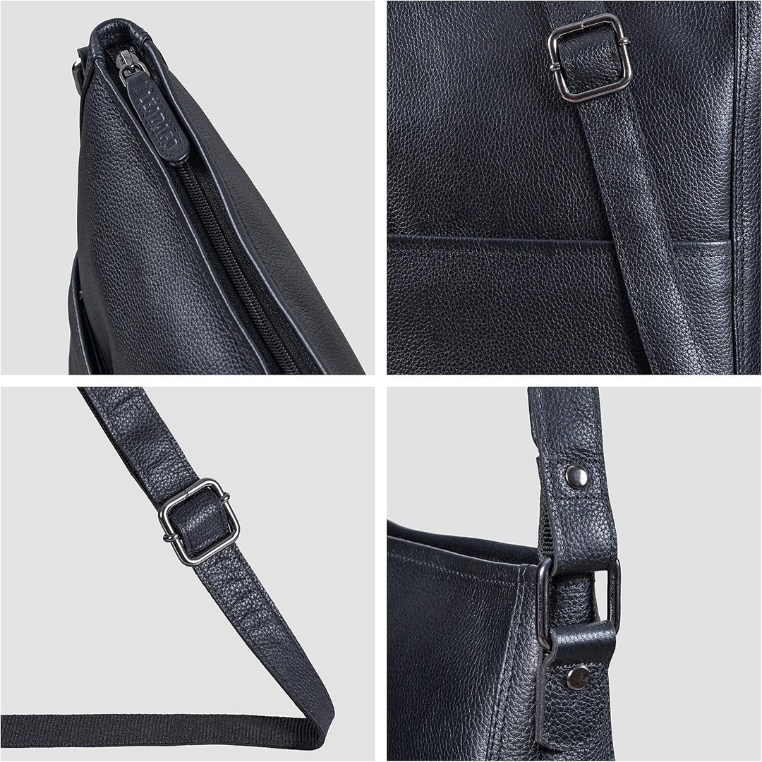 LEABAGS Leder Handtasche Damen I Premium Echtleder Umhängetasche I Schultertasche I Damentasche I Tr