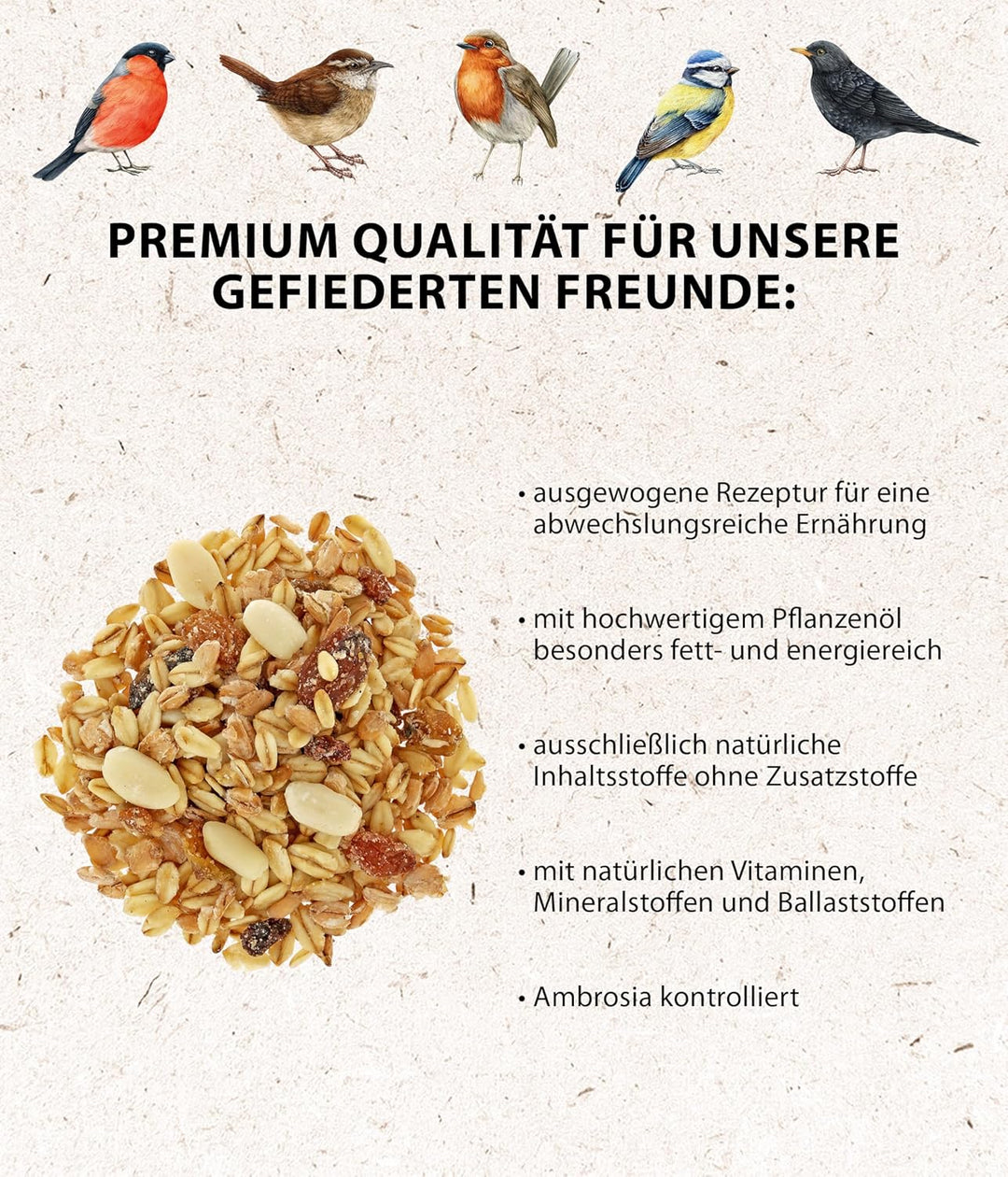 Dehner Natura Wildvogelfutter, Fett- und Weichfutter, 20 kg 20 kg (1er Pack) Single, 20 kg (1er Pack