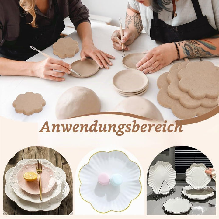 nbeads 5 Stück 5 Grössen Töpferei Keramikform, MDF Keramikform für Ton Blume Form Keramikformen Slum