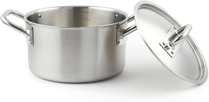 LAGUIOLE, Triplex-Suppentopf 24x15 cm Triplex-Edelstahl 304/Aluminium/430, Fassungsvermögen 6 l, kom