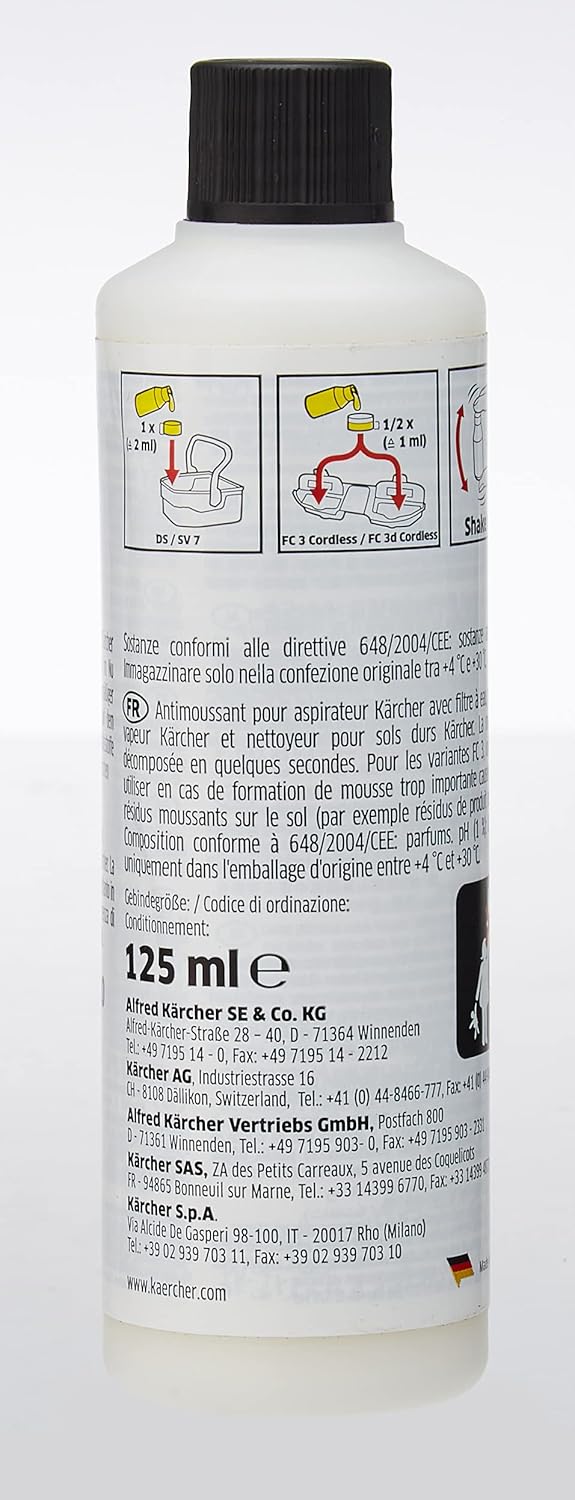 Kärcher FoamStop Neutral, mit dem flüssigen Entschäumungsmittel wird störender Schaum aufgelöst, 125