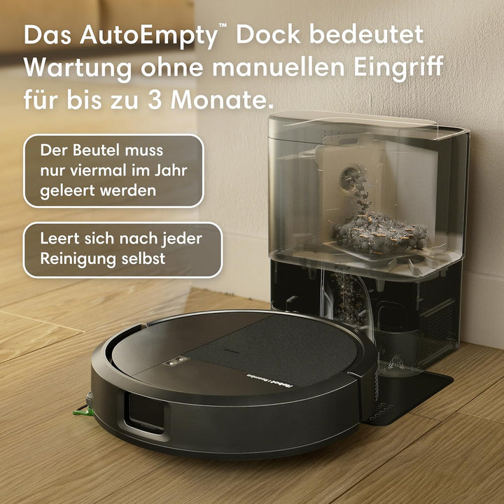 iRobot Roomba® 115 Combo Saug- und Wischroboter + AutoEmpty™ Dock, 15k Pa Saugleistung, Bürsten und