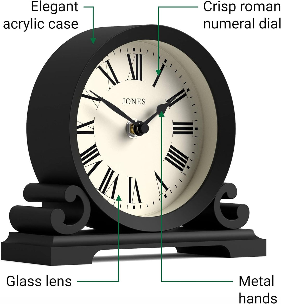 JONES CLOCKS® Saloon Wohnzimmer-Kaminuhr – Traditionelles/klassisches Design – Schlafzimmeruhr – Woh