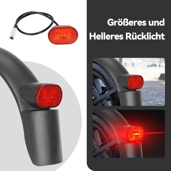 Satgoo E Scooter Schutzblech Hinten für Xiaomi Scooter, Metallhalterung, Integriertes Nummernschild
