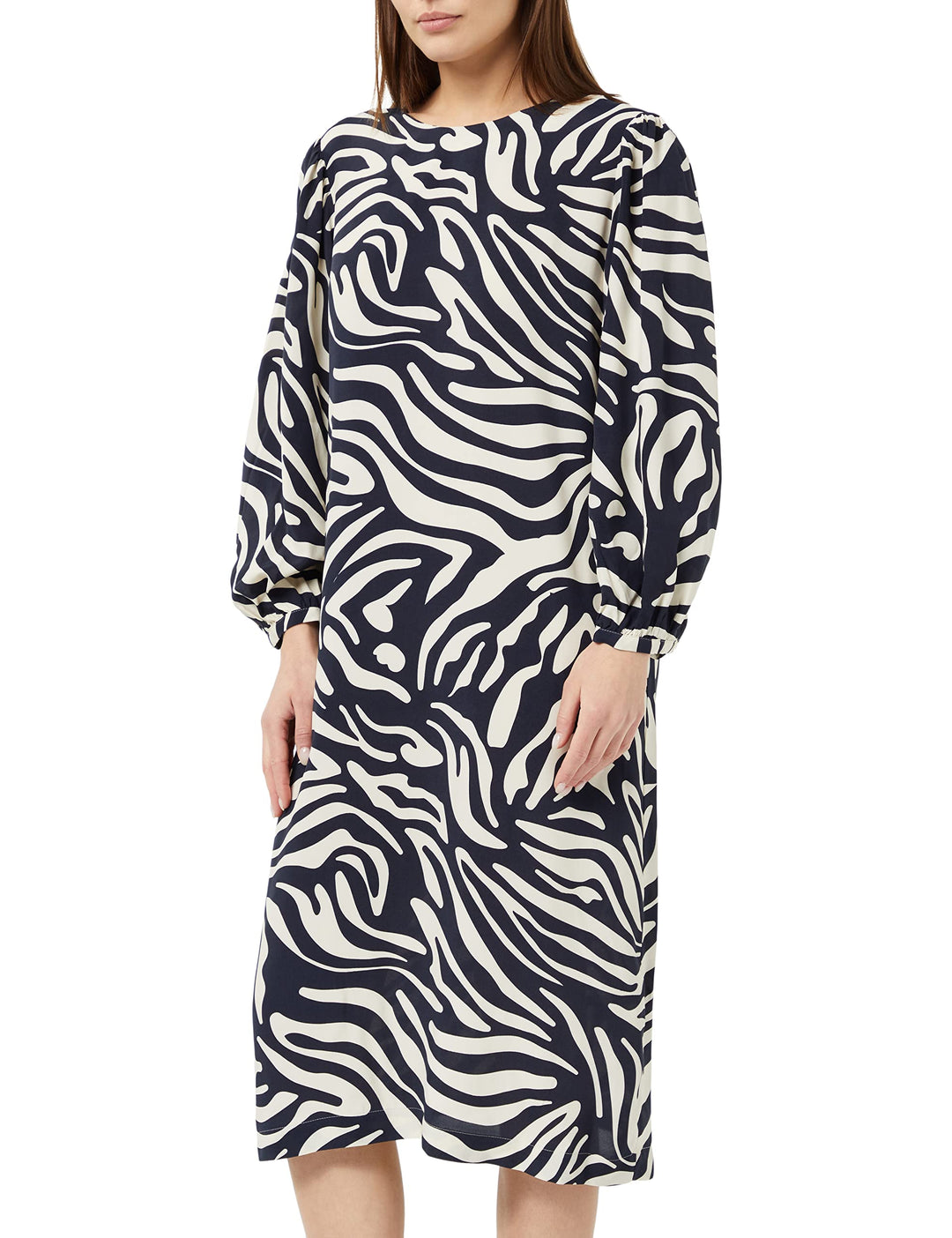 Seidensticker Damen Regular Fit Blusenkleid Langarm Kleid, Dunkelblau