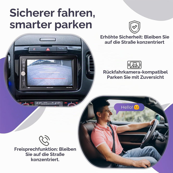 Caliber RMD807DAB 2-DIN DAB+ Autoradio mit 7-Zoll Touchscreen, Bluetooth, Mirror Link, USB-C Ladefun