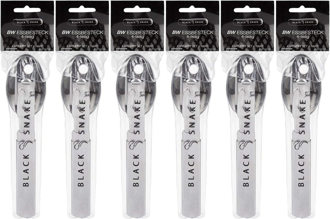Black Snake Essbesteck 2er 4er oder 6er Set im BW Stil ideales Besteck zum Camping 6 Personen Set, 6