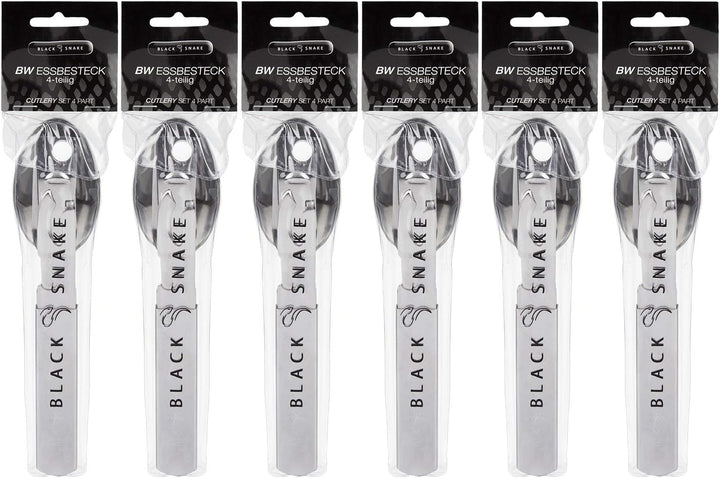 Black Snake Essbesteck 2er 4er oder 6er Set im BW Stil ideales Besteck zum Camping 6 Personen Set, 6
