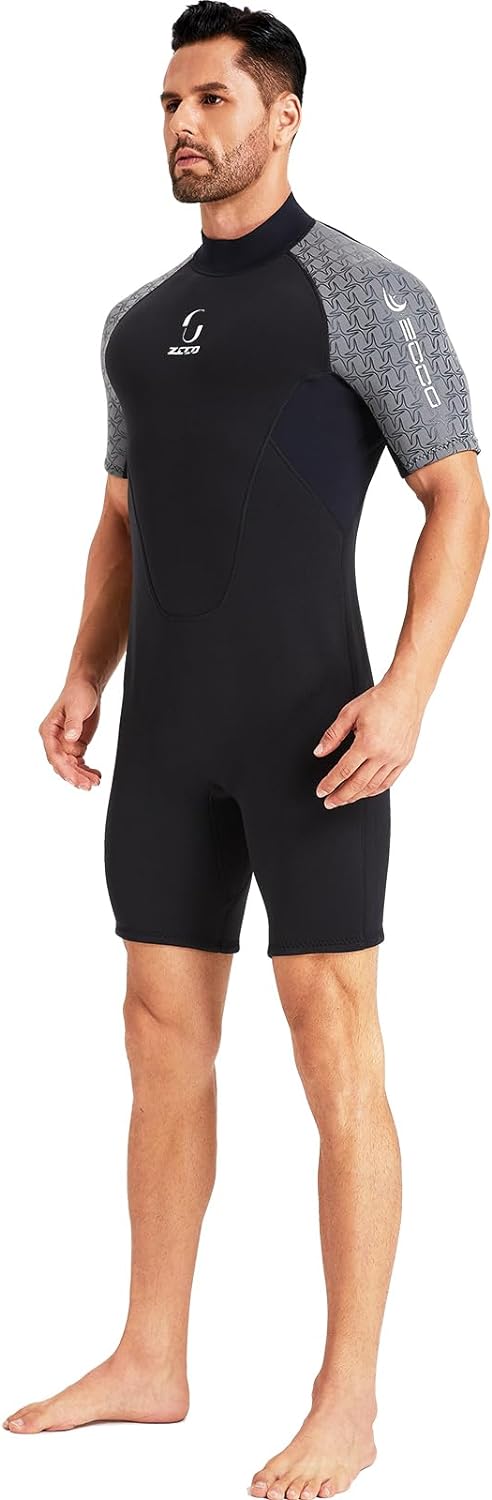 Neoprenanzug Damen Rückenreissverschluss Kurzer Neoprenanzug Herren 3mm Neopren Kurzarm Neoprenanzug