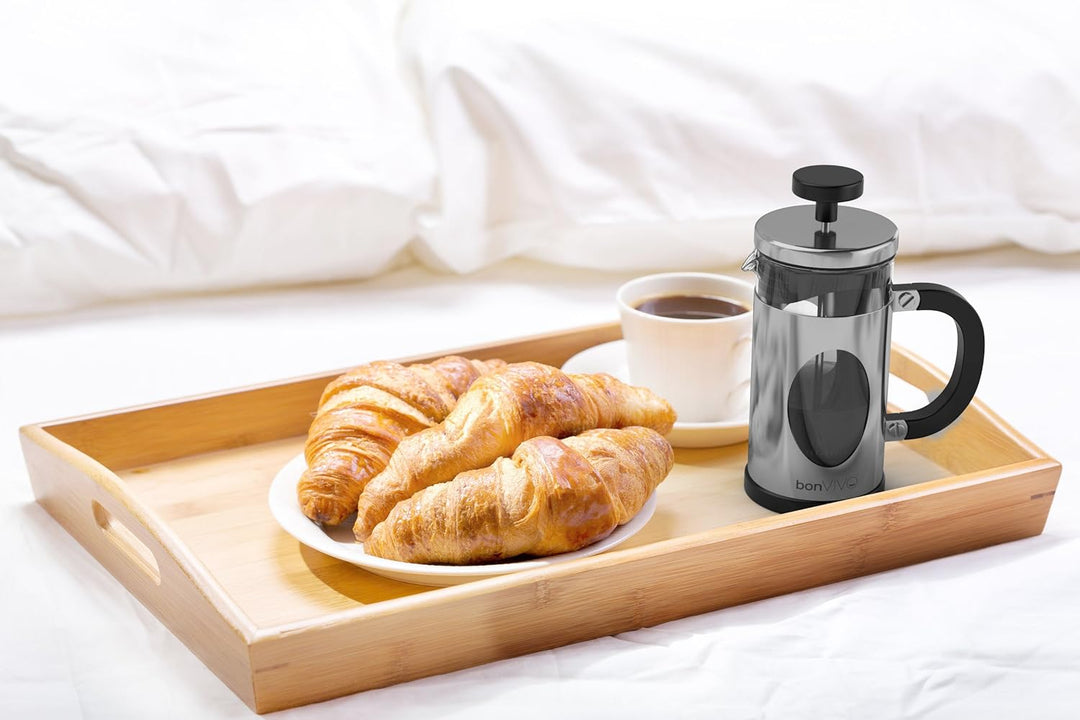 bonVIVO French Press Kaffeebereiter Silver - 3 Tassen - Coffee Maker in Kupfer-Optik - Kaffekanne au