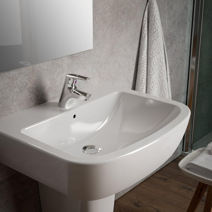 Ideal Standard A5654AA Ceramix Blue Waschtischarmatur Lift mit Zugknopf-Ablaufgarnitur