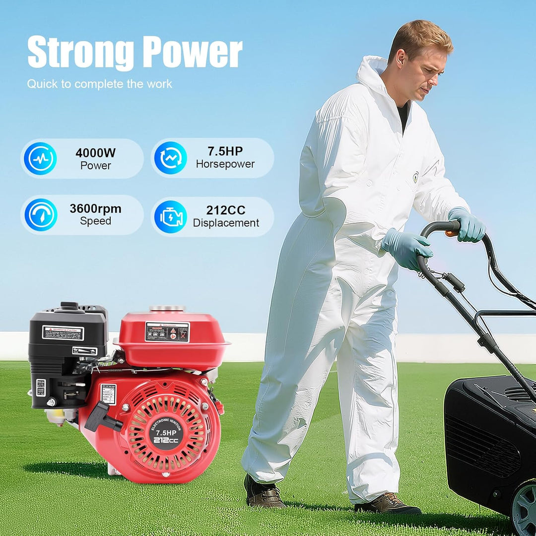 BJTDLLX 7.5 PS 210cc Benzinmotor Kartmotor Standmotor Antriebsmotor 4 Takt 3600 U/min Ersatzmotor 20