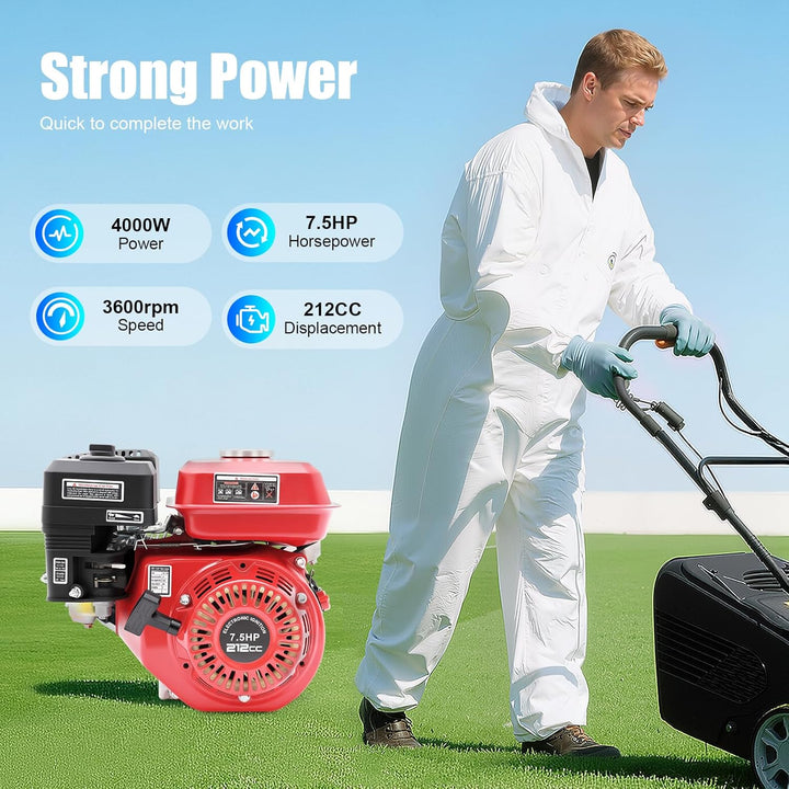 BJTDLLX 7.5 PS 210cc Benzinmotor Kartmotor Standmotor Antriebsmotor 4 Takt 3600 U/min Ersatzmotor 20