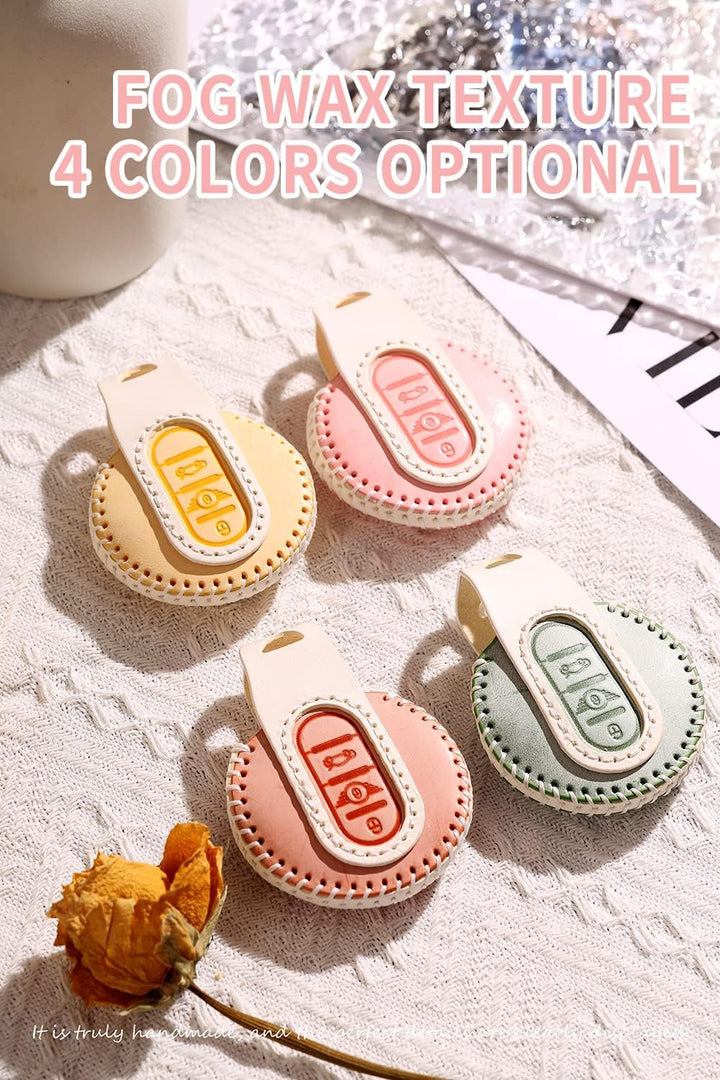 HIBEYO Autoschlüssel Hülle passt für BMW Mini Schlüssel hülle Nebelwachsleder Schutzhülle für Mini F