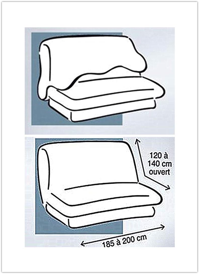 Antonouse Bezug für Schlafcouch, ausziehbar, 120 bis 140 cm, 180 bis 200 cm, Beige, Beige
