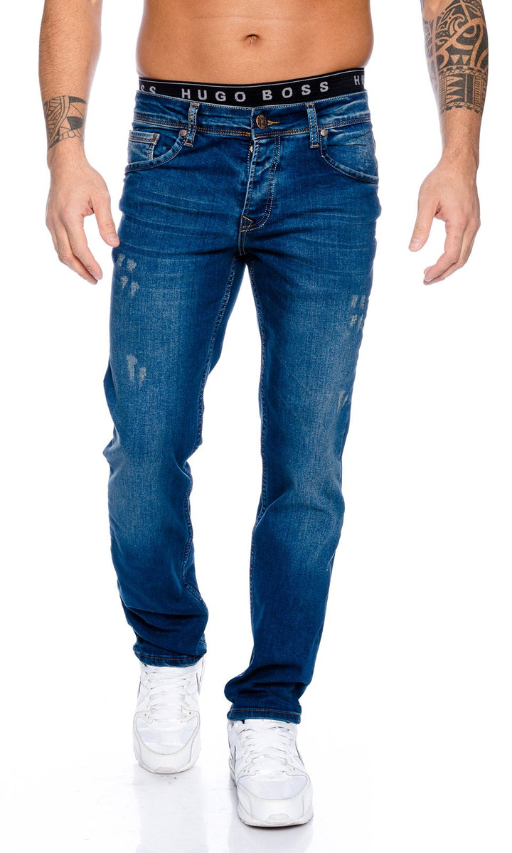 Rock Creek Herren Designer Jeans Denim Blau Hose Herrenjeans RC-2098 W29-W44 29W / 30L Blau, 29W / 3