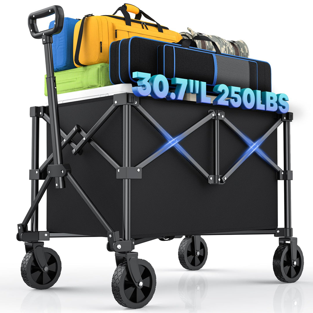 klein Kitsure Bollerwagen Faltbar – Handwagen mit Hartplastikrädern, 78,0 x 50,0 x 92,5 cm Transport