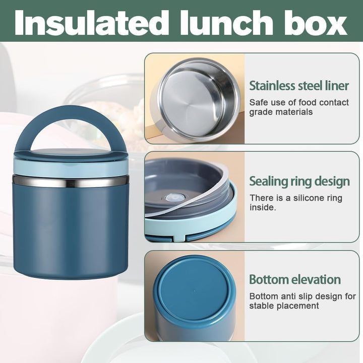 1 L Thermobehälter für Essen, Thermo Lunchbox Warmhalten Essen Edelstahl Speisebehälter Thermobehält